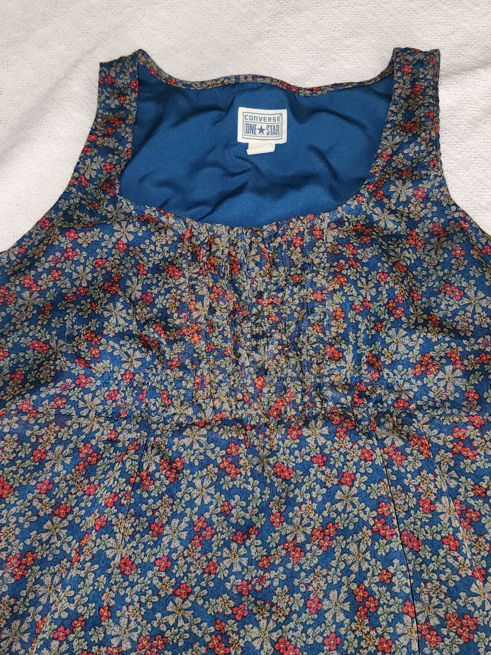 CONVERSE ONE STAR Vintage Y2K Floral Mini Dress - Boho Grunge